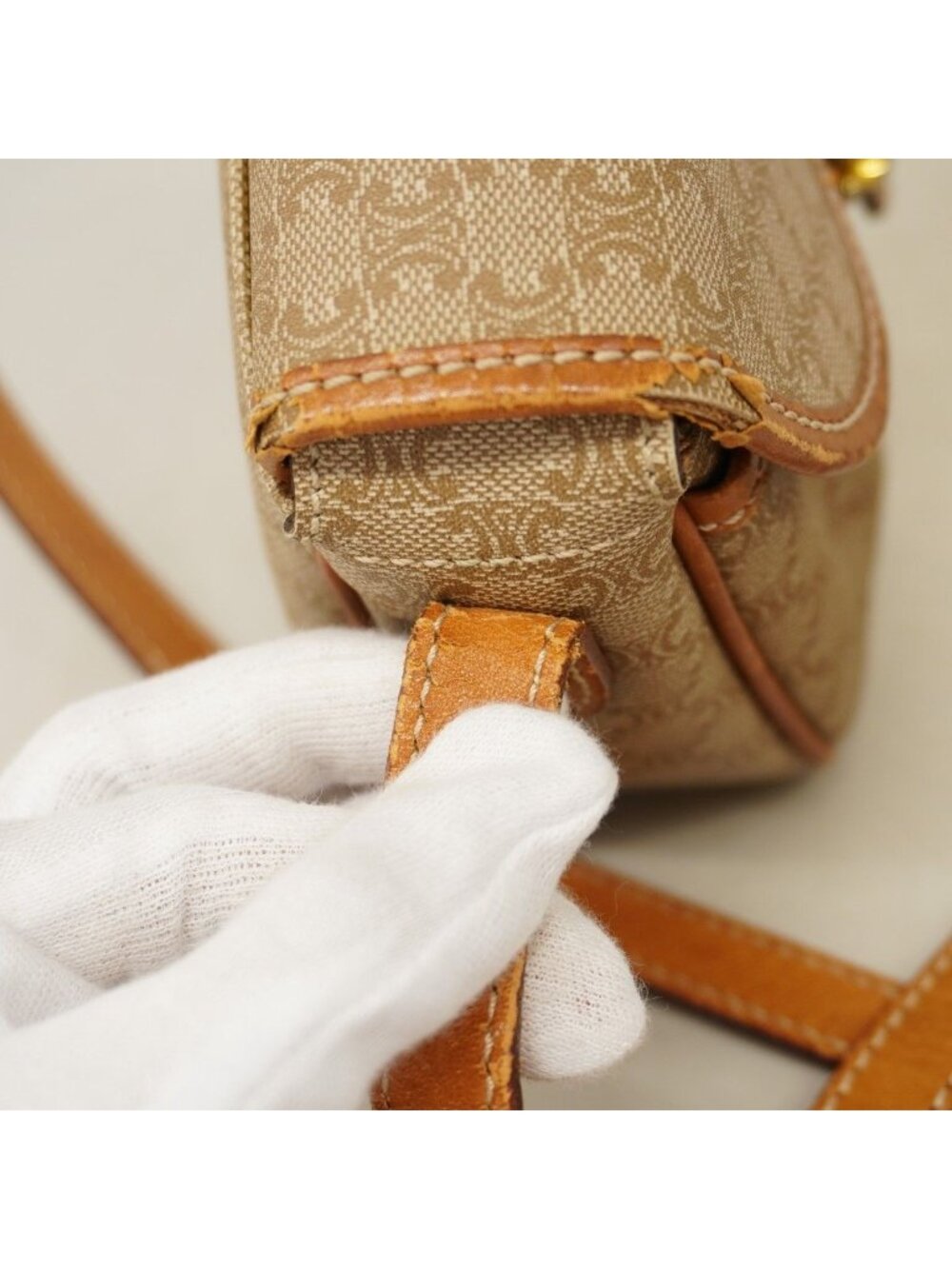 Celine Shoulder Bag Macadam Brown Gold - Picture 7 of 10